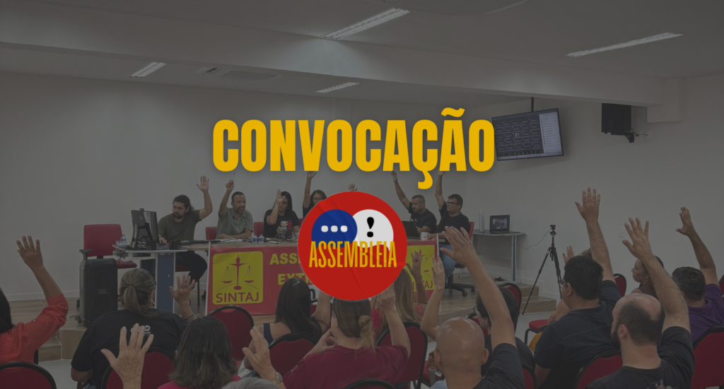 SINTAJ CONVOCA FILIADOS(AS) PARA ASSEMBLEIA VIRTUAL NA PRÓXIMA QUARTA-FEIRA (01/10)